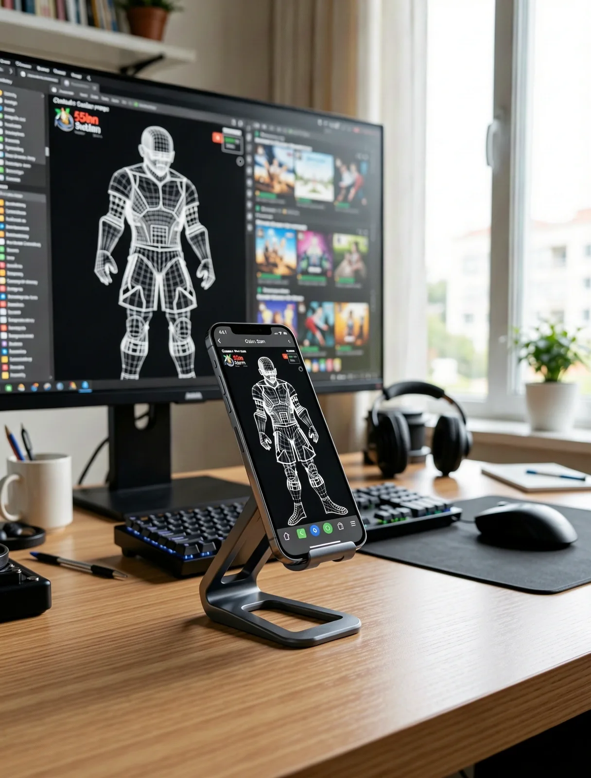 Technical game asset render