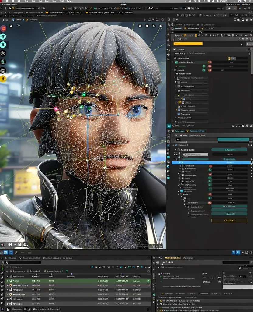 Character wireframe mesh
